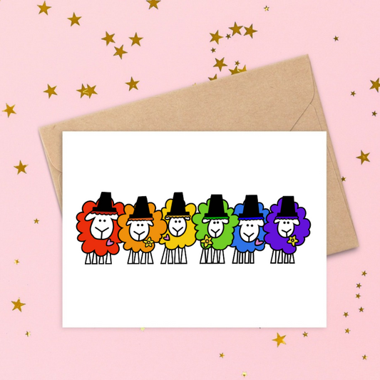 Greeting Card - Rainbow Ewe