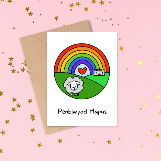Greeting Card - Penblwydd Enfys